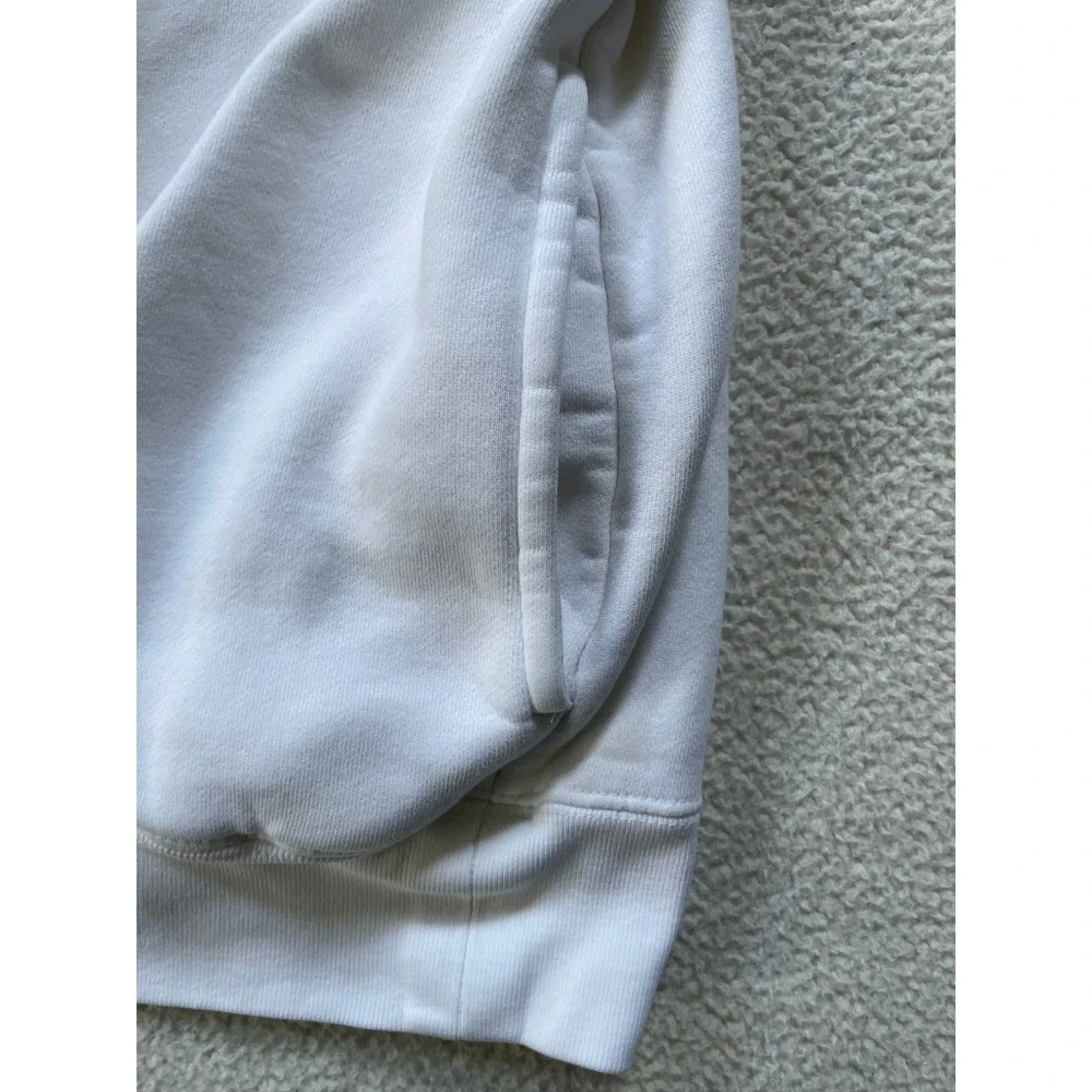 Polo Ralph Lauren Mens Large Quarter Zip Sweatshirt White Fleece Pullover